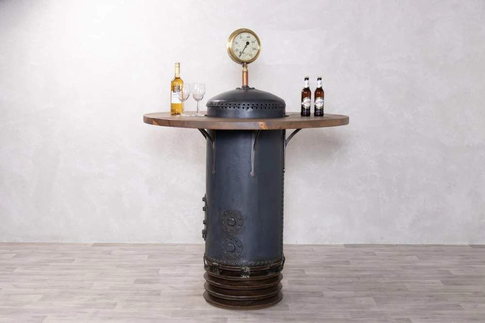 Galvanised Pressure Gauge Poseur Table - Image 6