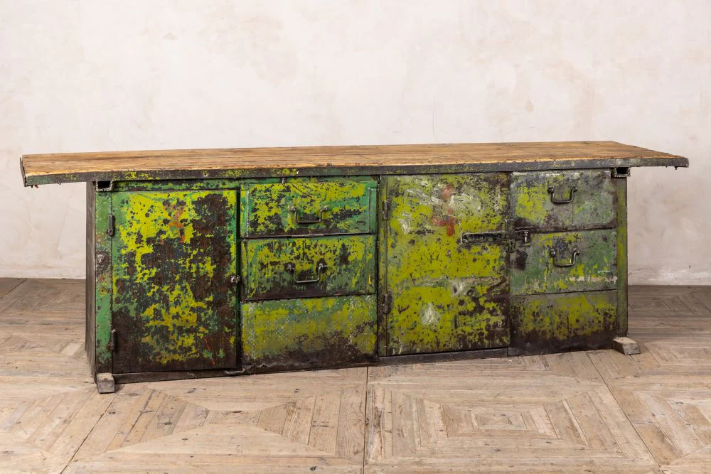 Wooden Top Vintage Sideboard