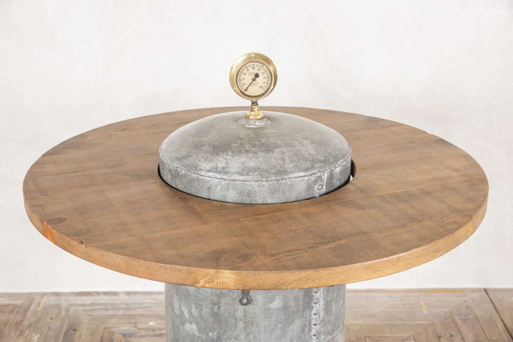 Galvanised Water Tank Upcycled Poseur Table - Image 3