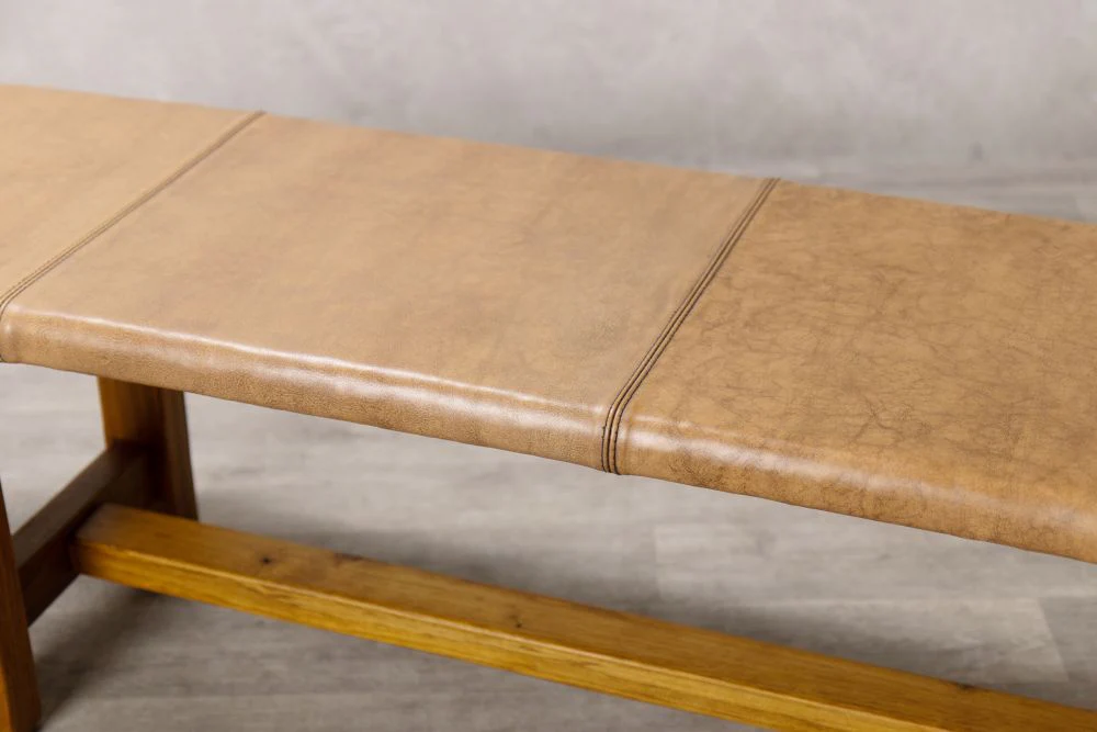 Leather Top Dining Bench - Image 4