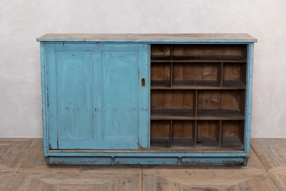 Large Pine Sliding Door Cupboard With Internal Pigeonholes - Image 4