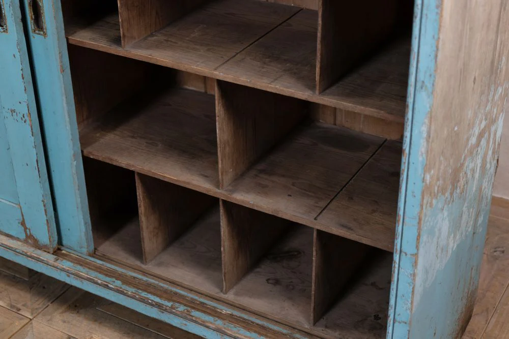 Large Pine Sliding Door Cupboard With Internal Pigeonholes - Image 6