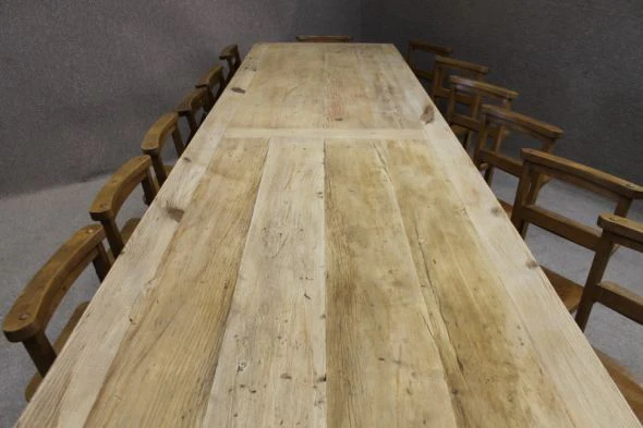 Reclaimed Pine Table Cross Stretcher Table - Image 12
