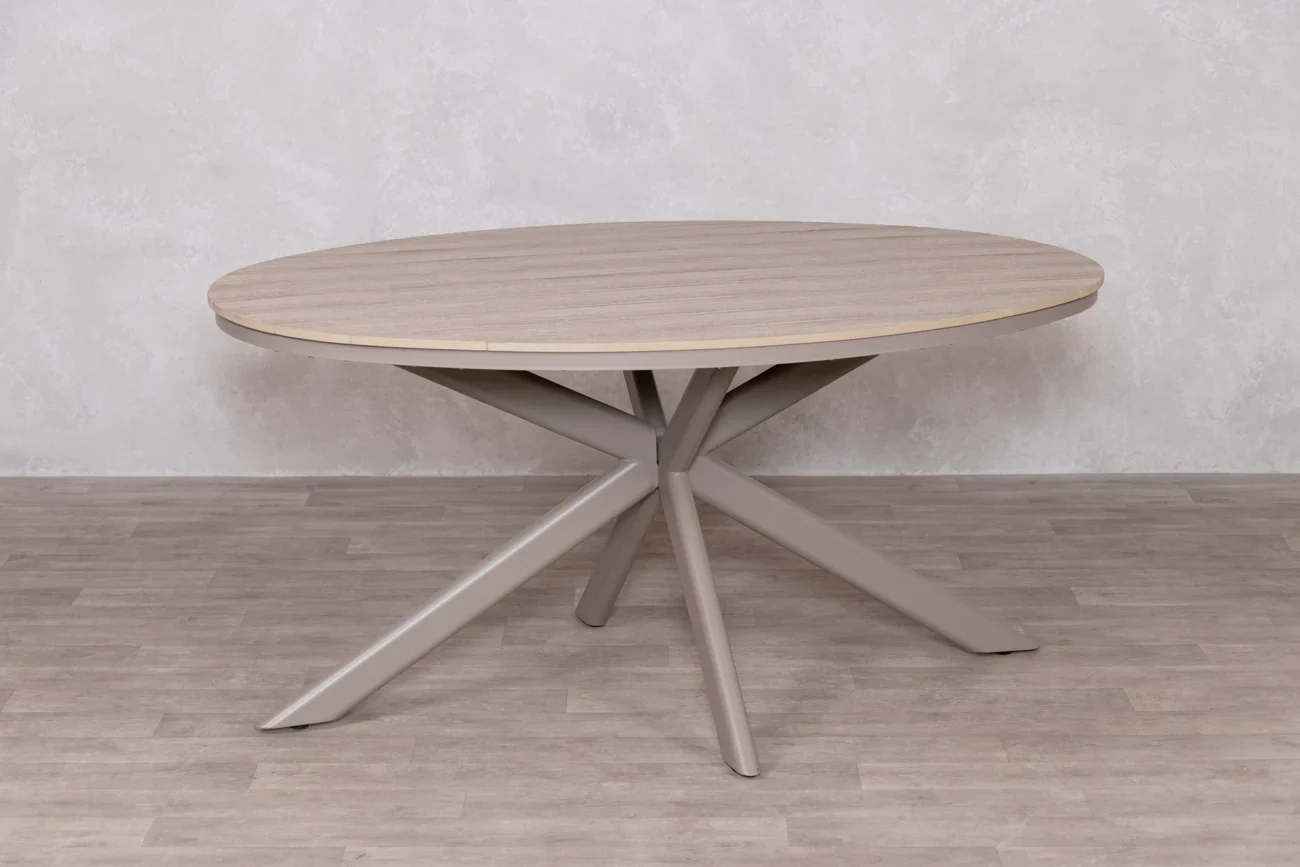 Rimini Garden Table Set with Six Cream California Chairs - Image 10