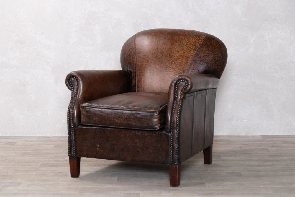 Rosewood Leather Armchair