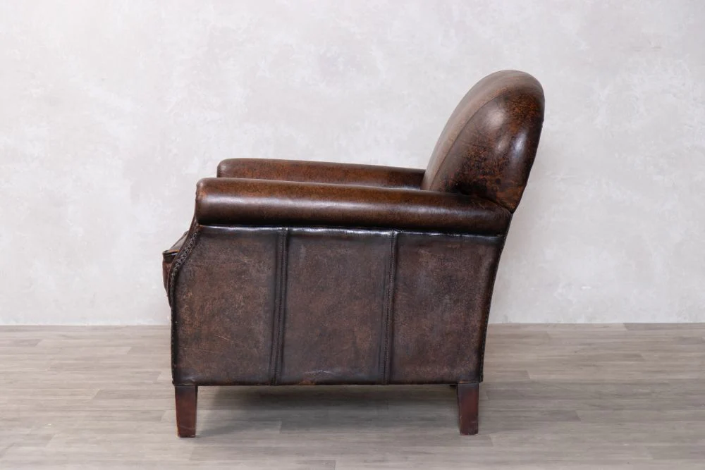 Rosewood Leather Armchair - Image 3