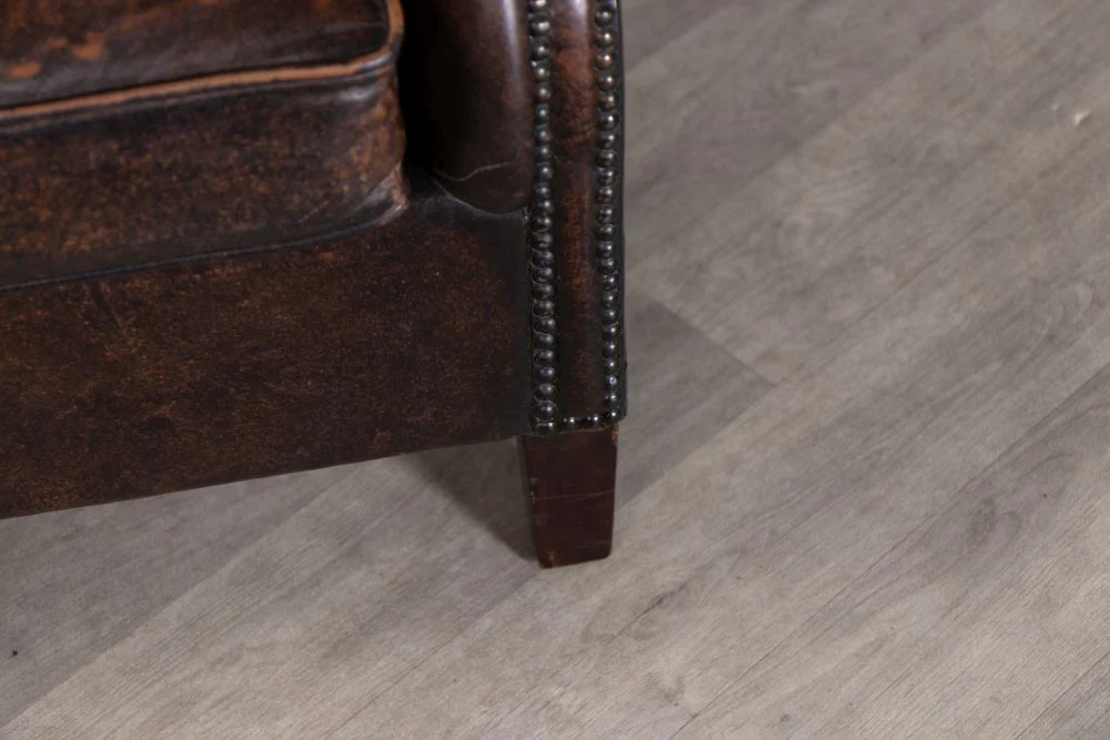 Rosewood Leather Armchair - Image 9