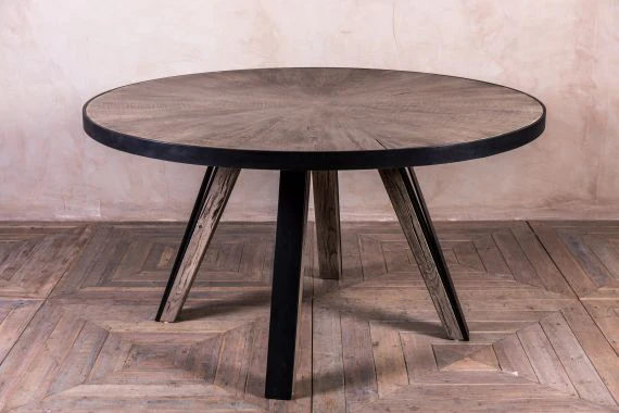 Athens Oak Kitchen Table in Pebble Grey - 140cm Round