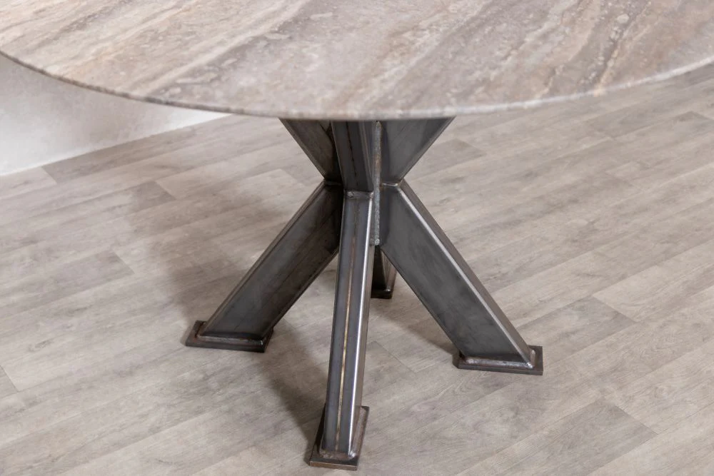 Travertine Top Round Dining Table Range - 120cm - Image 15