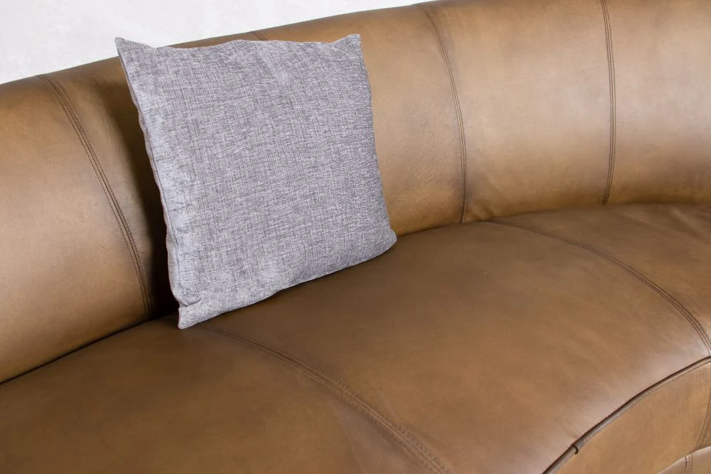 Roxy Real Leather Sofa - Light Olive Matt - Image 3