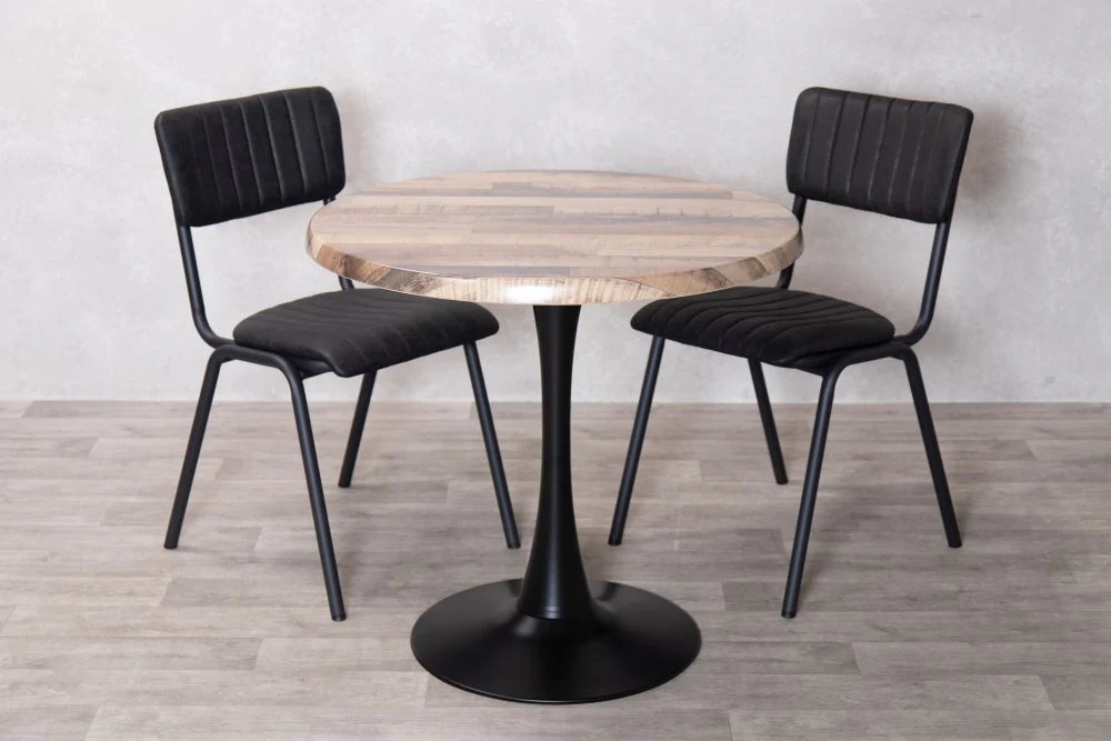 Rustic Maple Round Café Table - Image 10