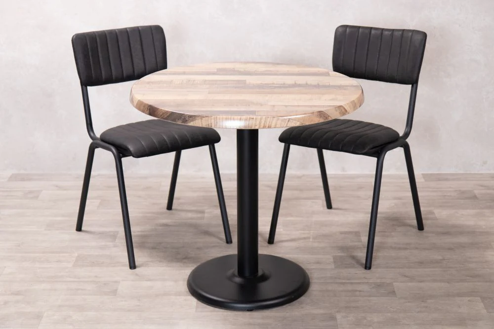 Rustic Maple Round Café Table - Image 4