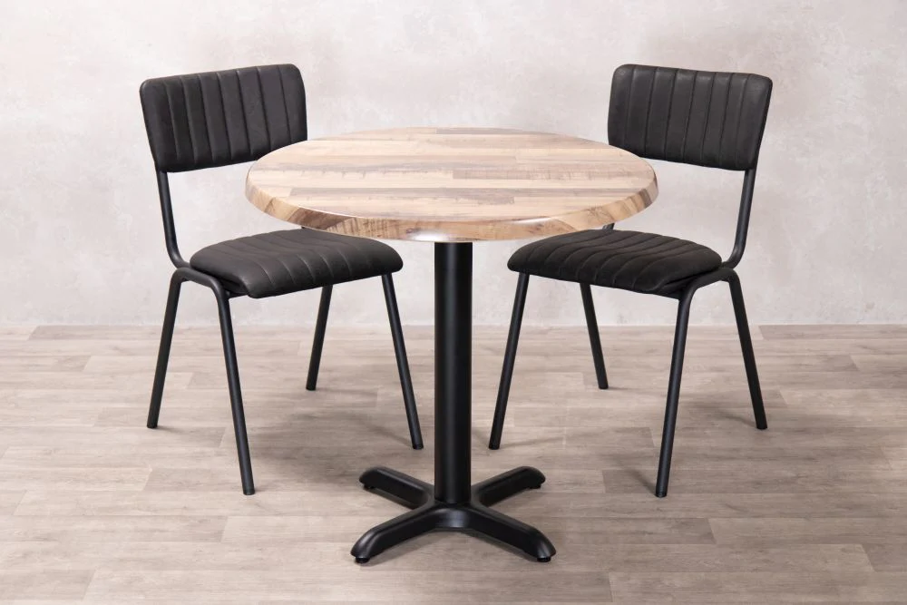 Rustic Maple Round Café Table - Image 7