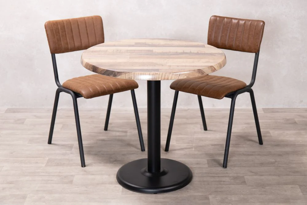 Rustic Maple Top Indoor Café Table Set