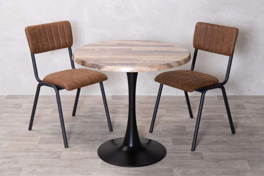 Rustic Maple Top Indoor Café Table Set - Image 17