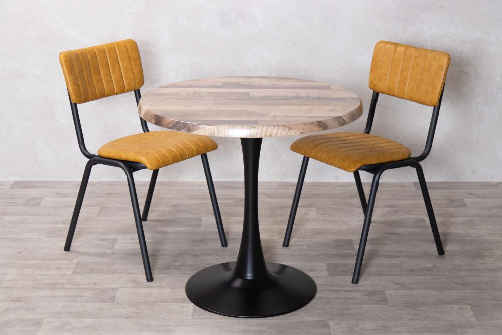 Rustic Maple Top Indoor Café Table Set - Image 18