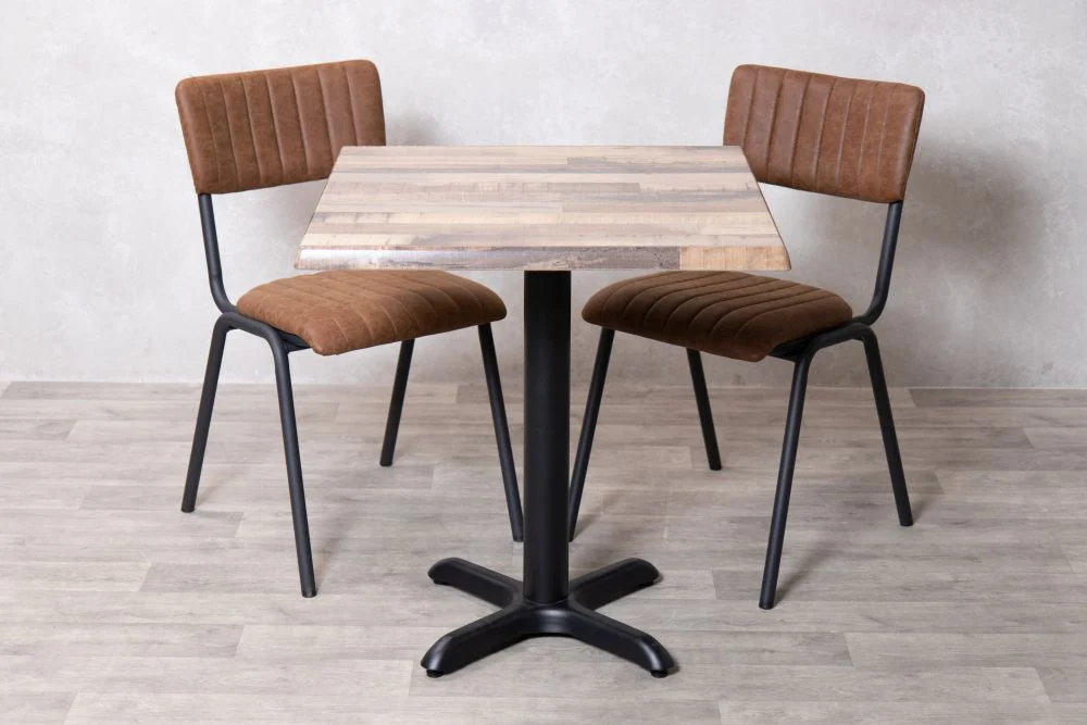 Rustic Maple Top Indoor Café Table Set - Image 28