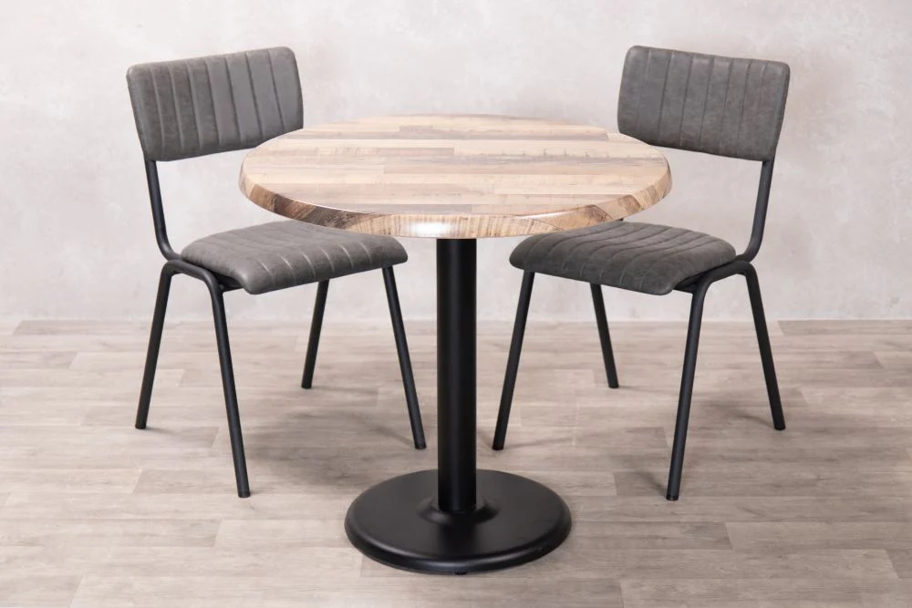 Rustic Maple Top Indoor Café Table Set - Image 6