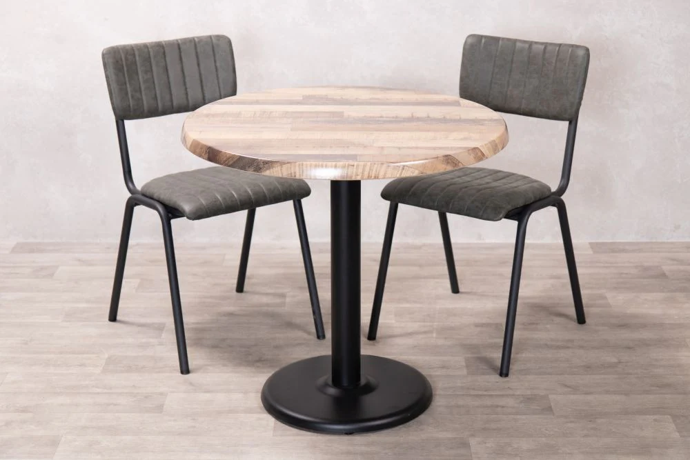 Rustic Maple Top Indoor Café Table Set - Image 7