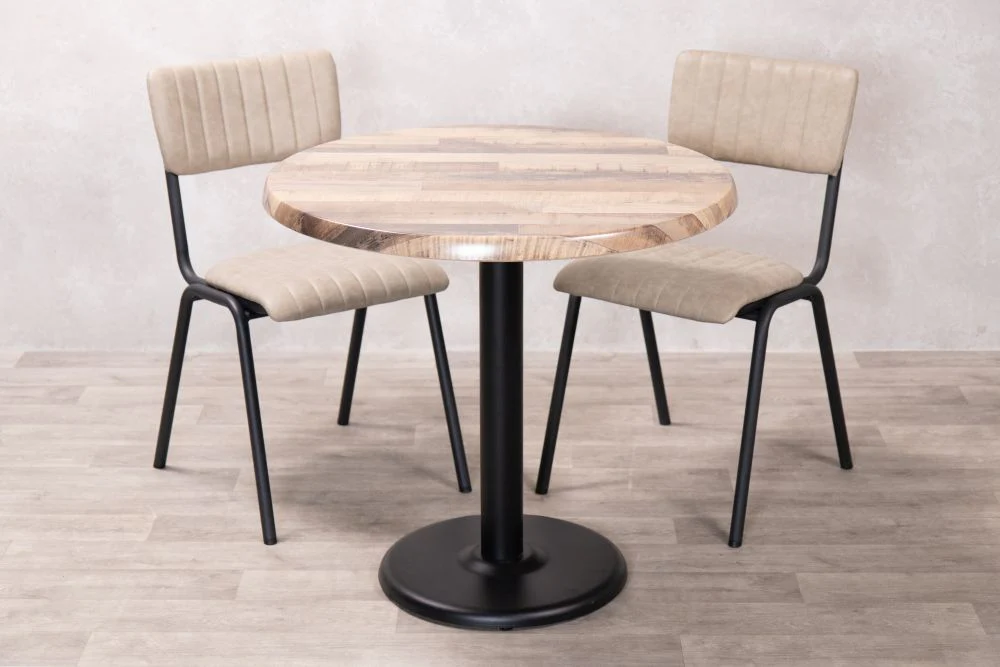 Rustic Maple Top Indoor Café Table Set - Image 8