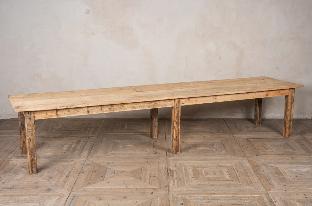 Large Reclaimed Pine Farmhouse Table - Image 2