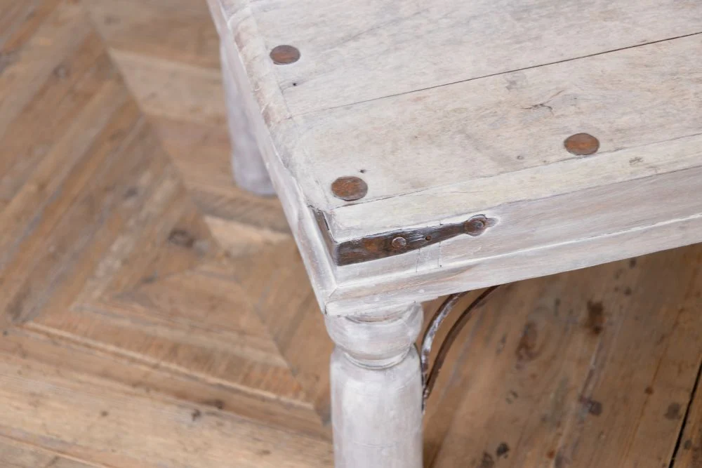 Rustic Whitewashed Coffee Table - Image 10
