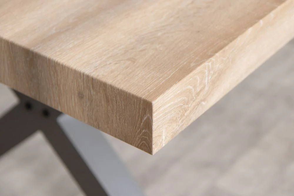 Rutland X Frame Dining Table with Metal Legs - Image 4