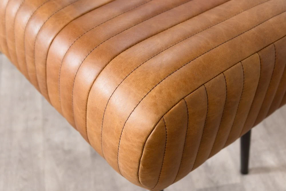 Salcombe Leather Dining Bench - Image 20
