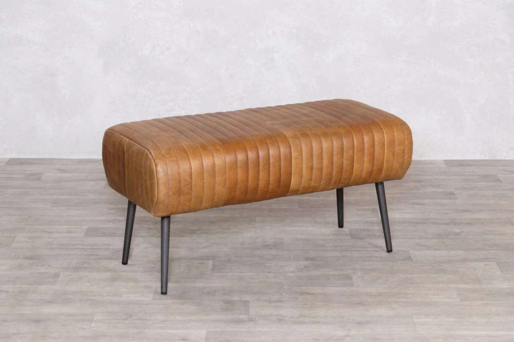 Salcombe Leather Dining Bench - Image 21