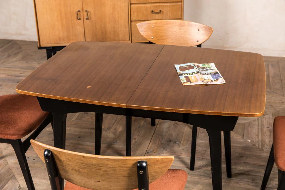 Vintage Scandi Dining Table Set - Image 6