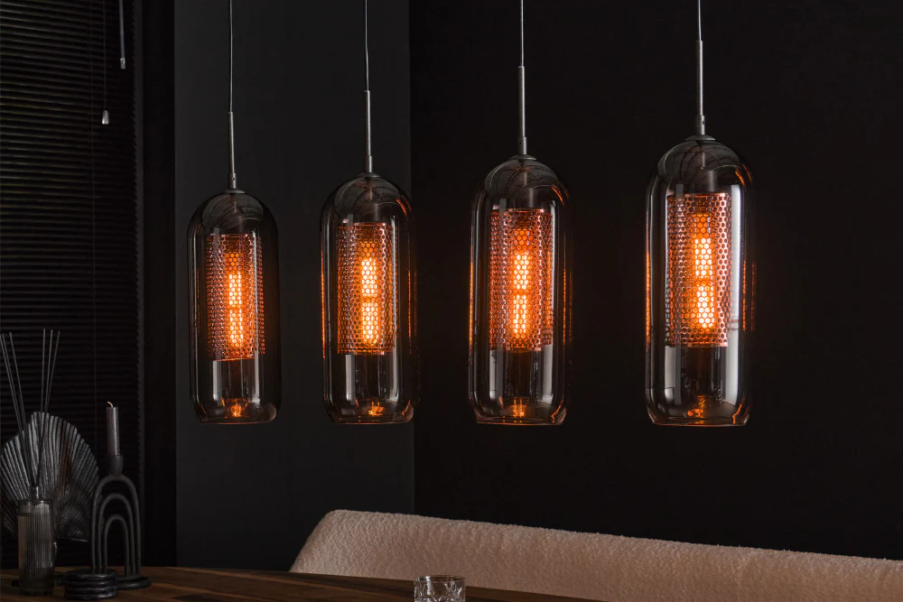 Selena 4 String Smoke Glass Pendant Light