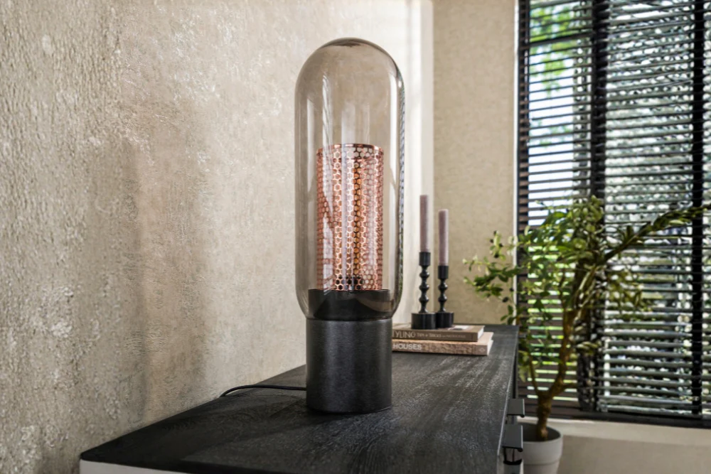 Selena Smoke Glass Table Lamp - Image 2