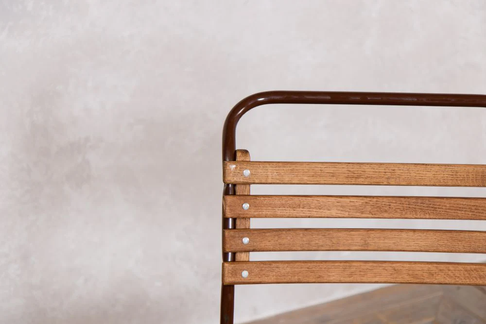 Set of 4 Vintage Cox Dark Brown Stacking Chairs - Image 5