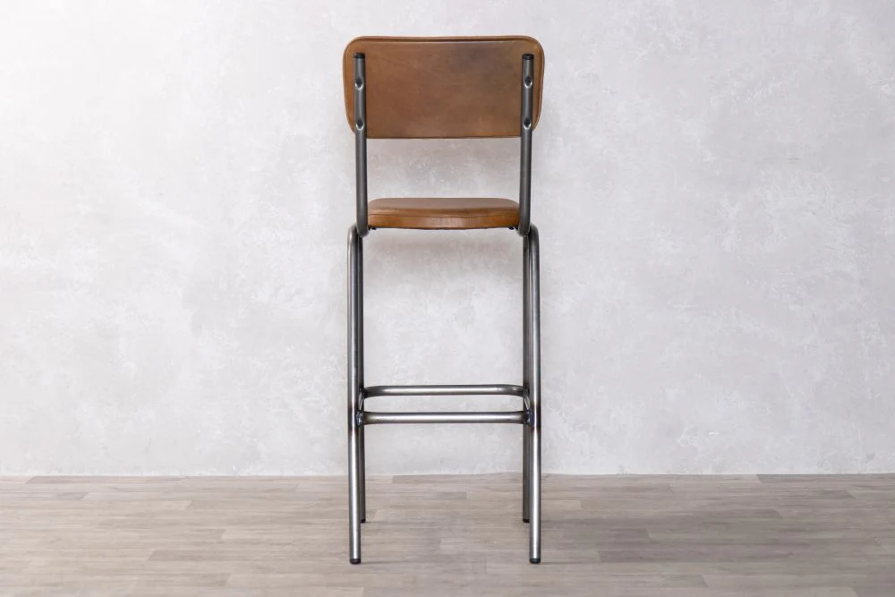 Shoreditch Tall Leather Bar Stools - Gunmetal Frame - Image 40
