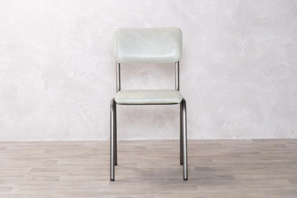 Shoreditch Leather Restaurant Cafe Chairs - Gunmetal Frame - Image 21