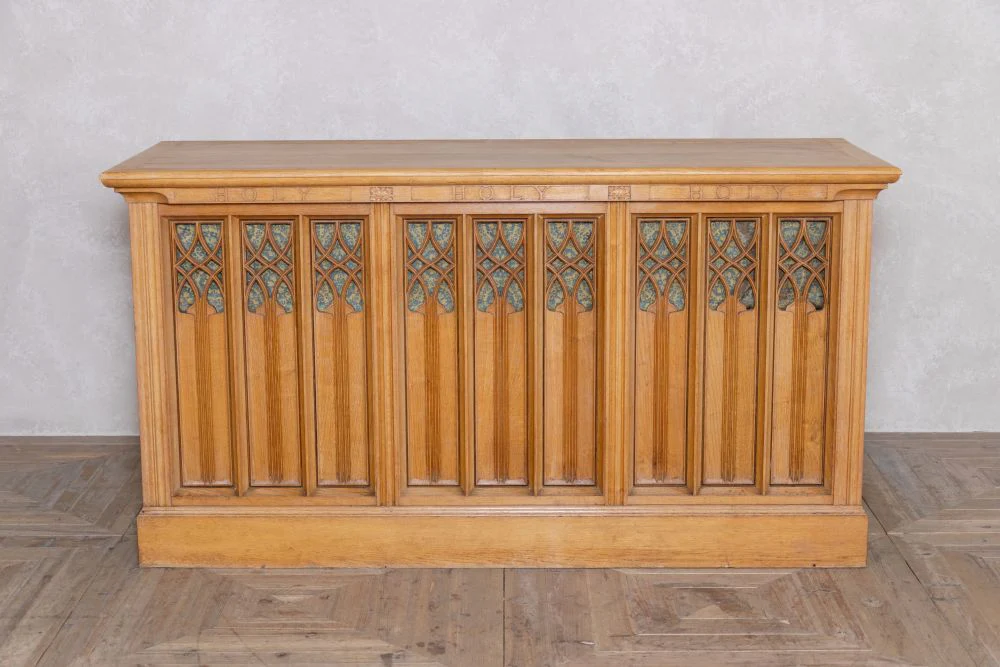 Solid English Oak Altar Table Haberdashery Shop Counter