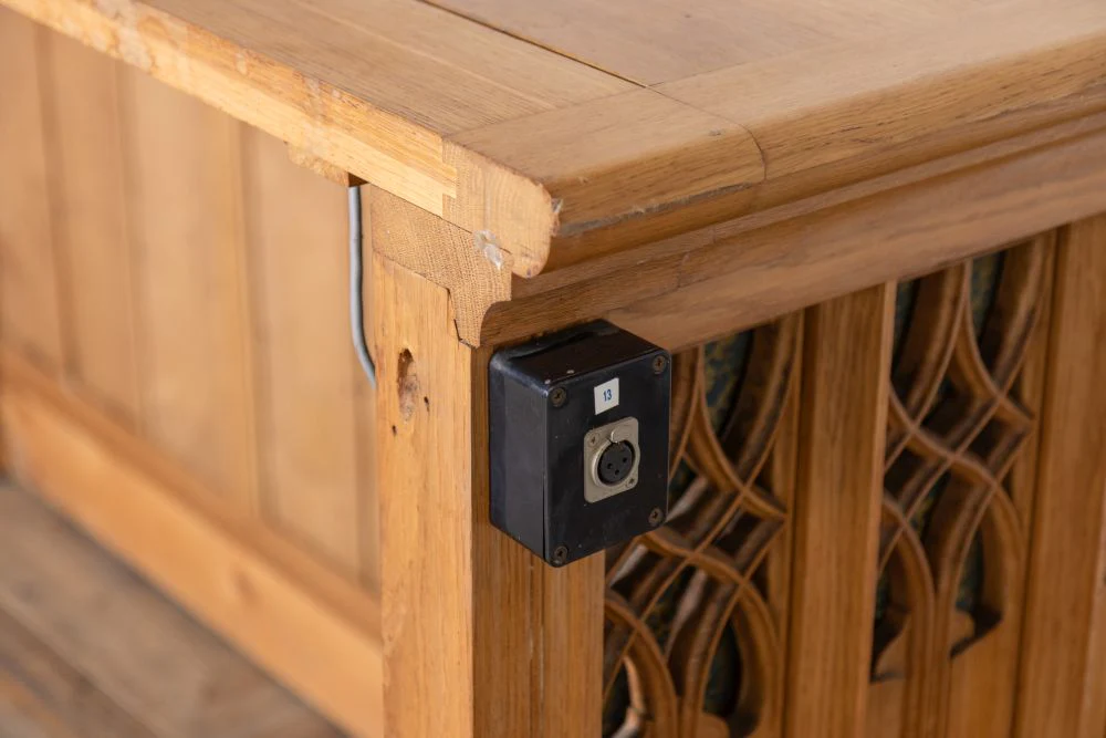 Solid English Oak Altar Table Haberdashery Shop Counter - Image 11