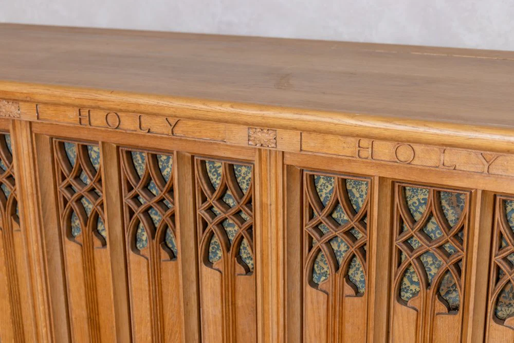 Solid English Oak Altar Table Haberdashery Shop Counter - Image 5