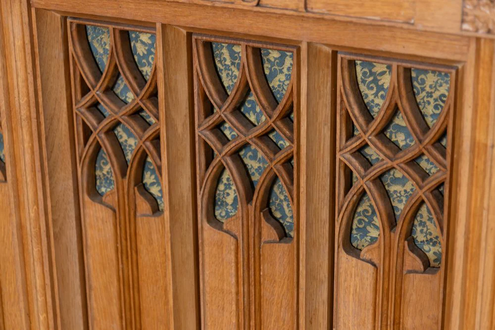Solid English Oak Altar Table Haberdashery Shop Counter - Image 6