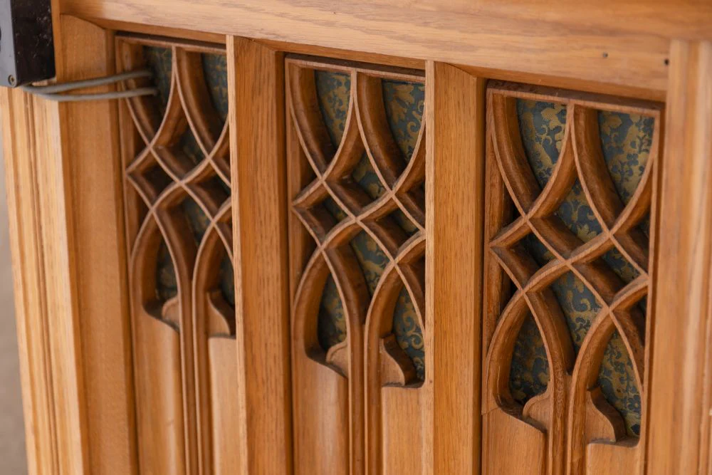 Solid English Oak Altar Table Haberdashery Shop Counter - Image 8
