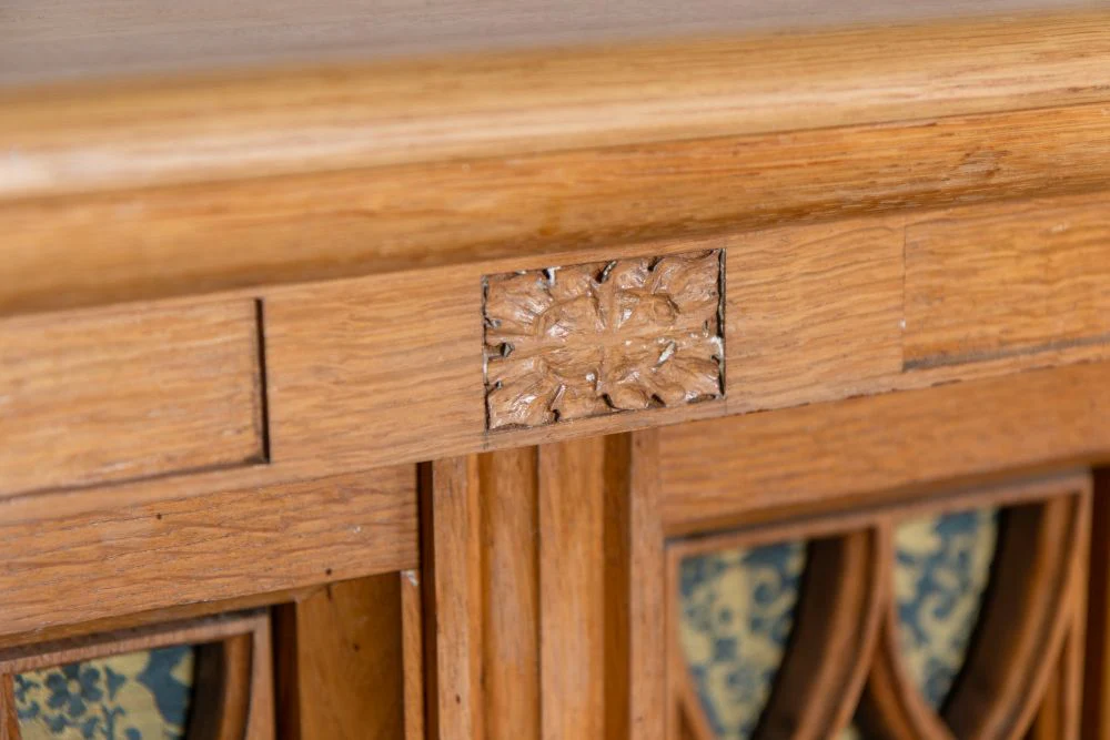 Solid English Oak Altar Table Haberdashery Shop Counter - Image 9