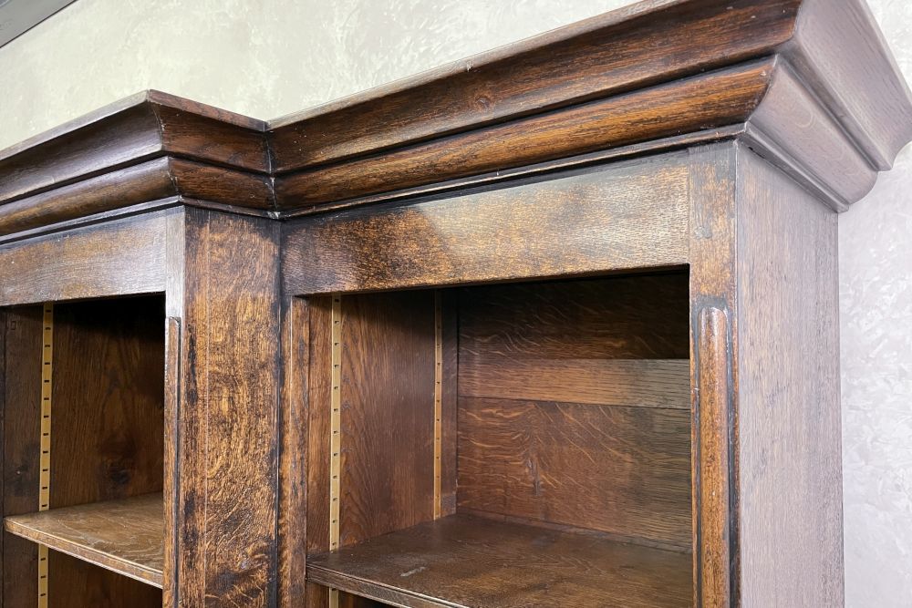 Solid Oak Breakfront Bookcase - Image 5