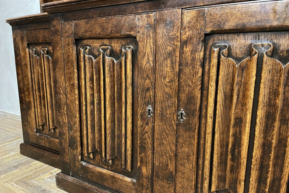 Solid Oak Breakfront Bookcase - Image 9