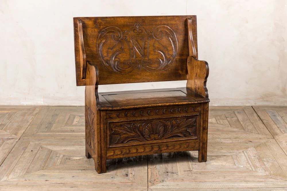 Solid Oak English Monks Bench - Image 2