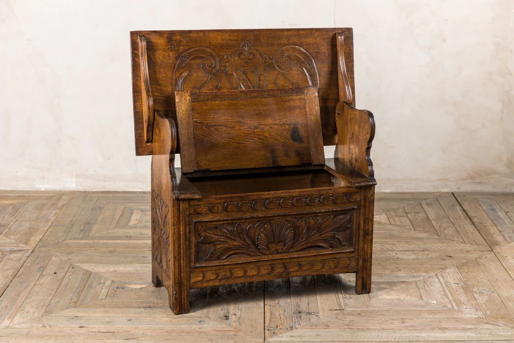 Solid Oak English Monks Bench - Image 3