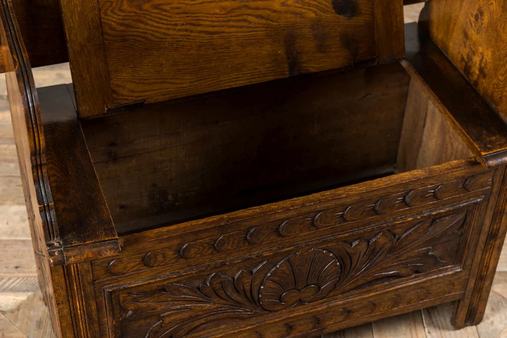 Solid Oak English Monks Bench - Image 4