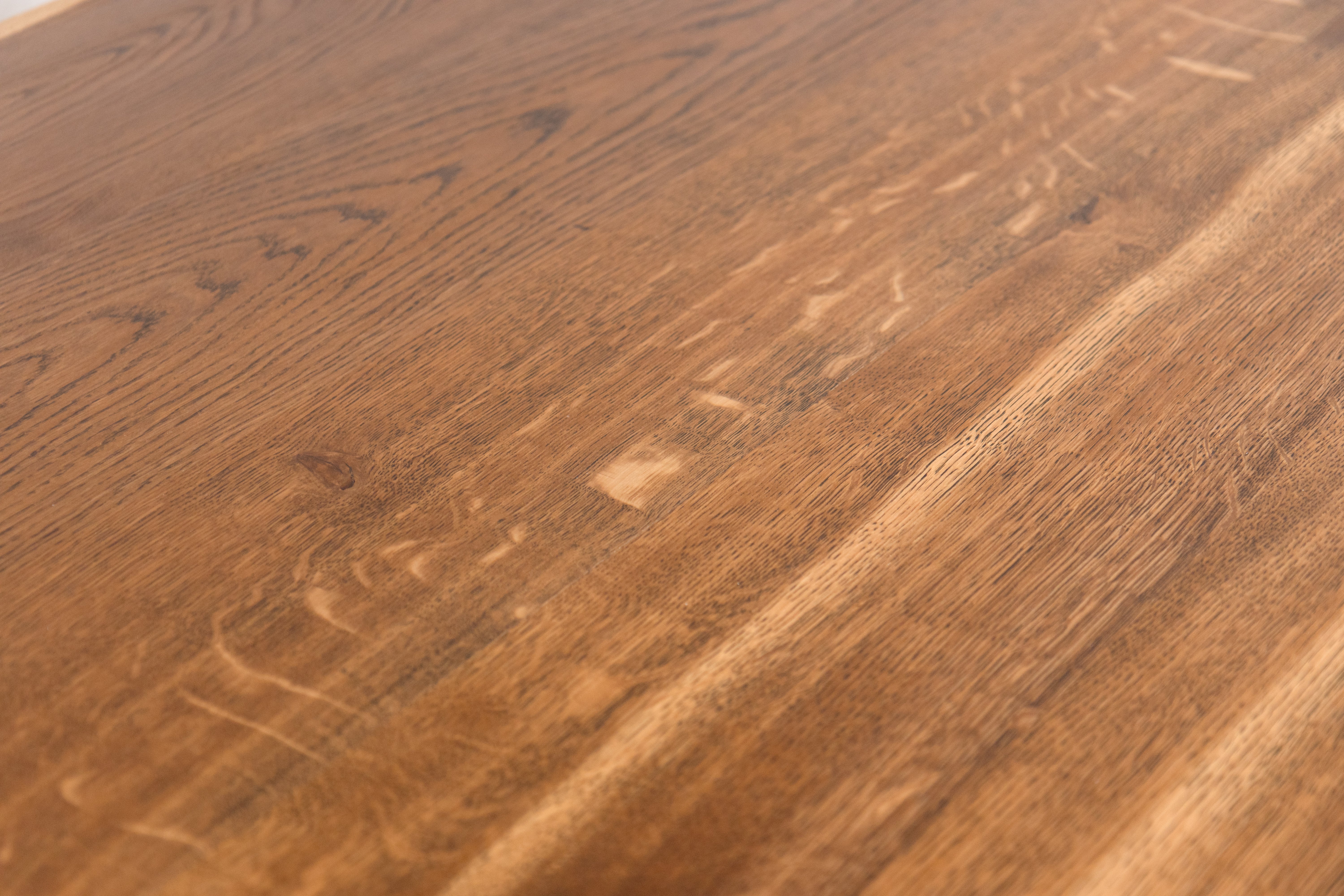 Solid Oak Live Edge Dining Table with Wooden Legs - Image 7
