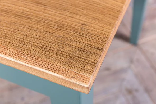 Square Wood Dining Table Painted Base - Image 5