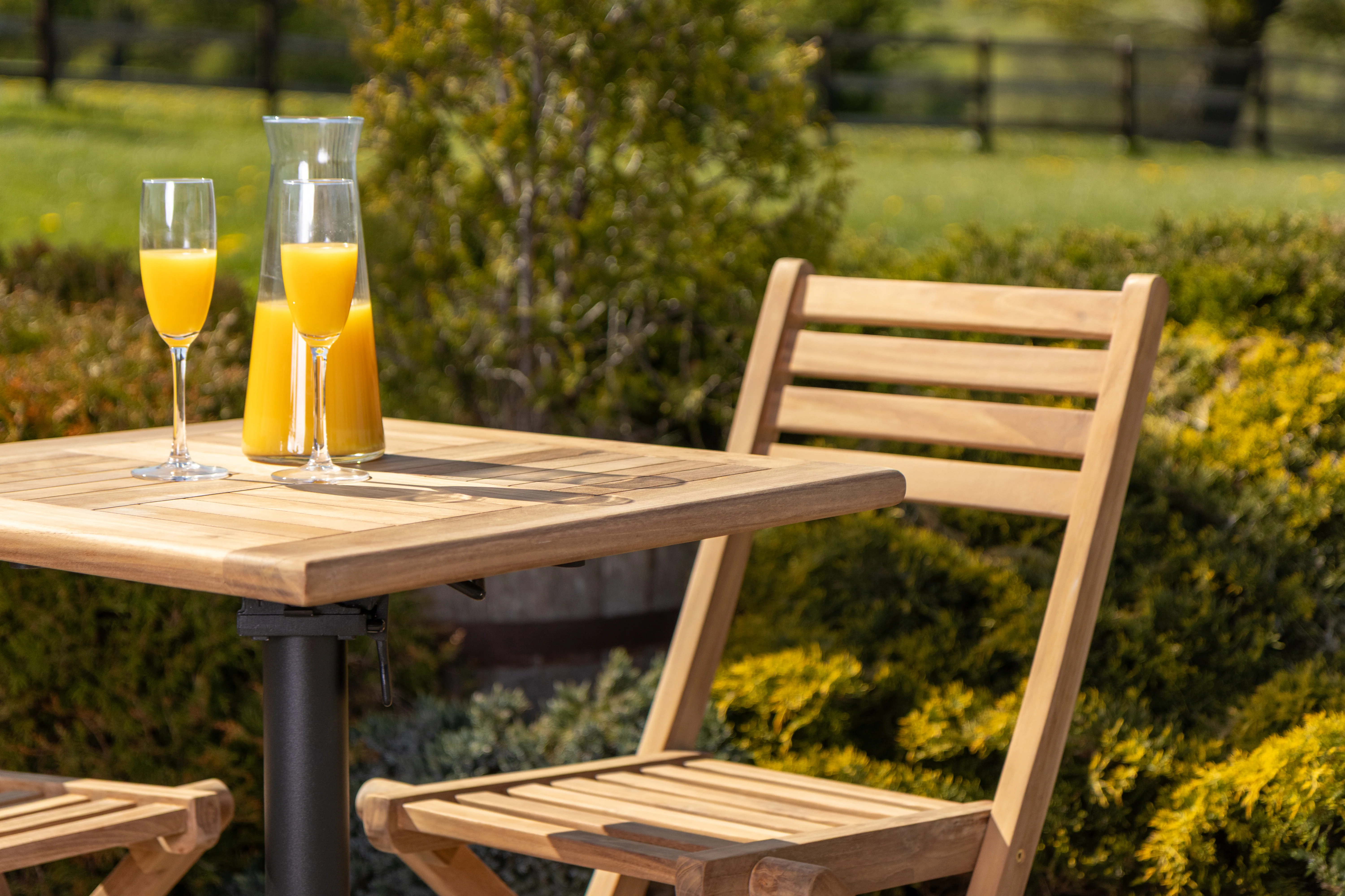 Teak Folding Outdoor Café Table - Image 3