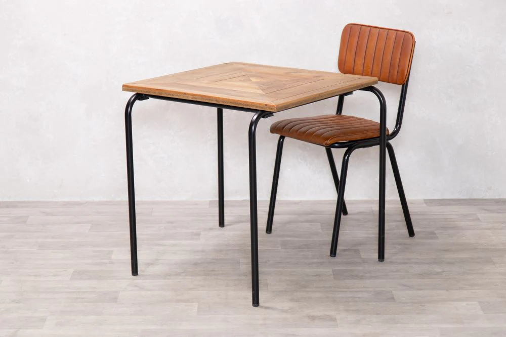 Indoor Stacking Table with Chevron Pine Top - Image 4